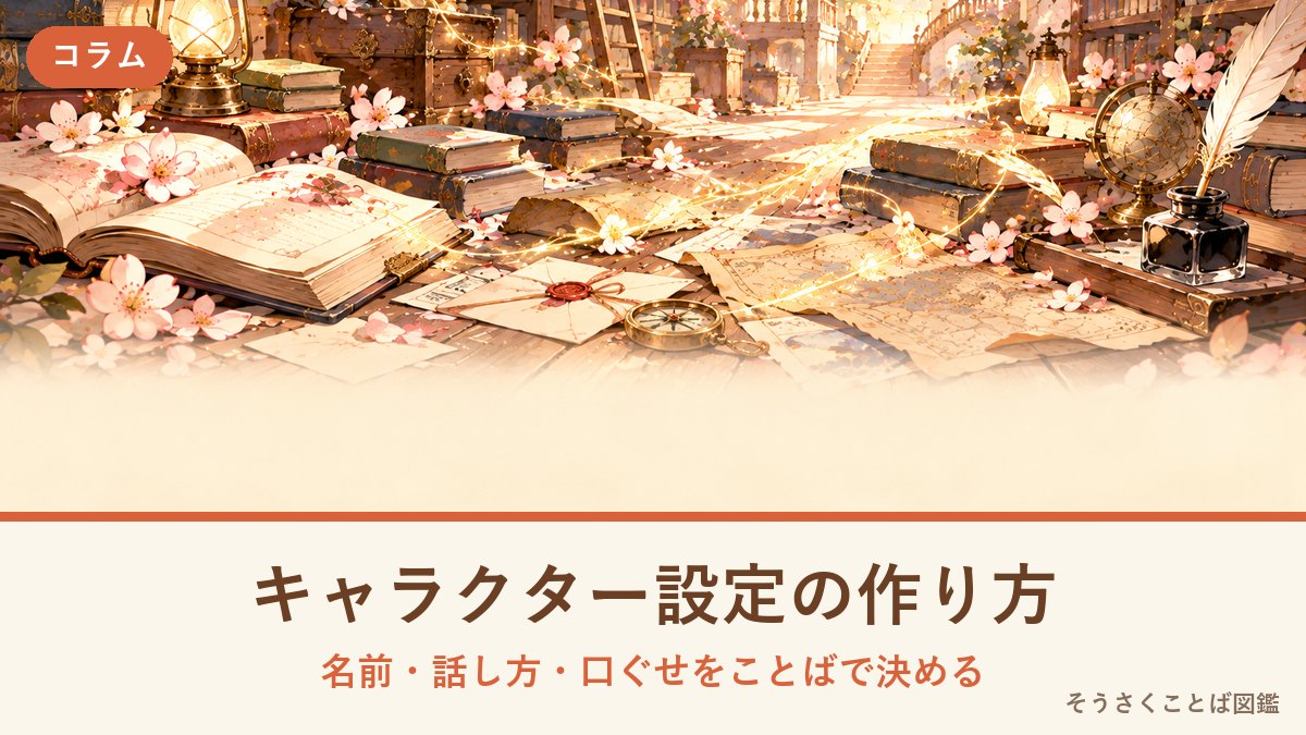 キャラクター設定の作り方 名前・話し方・口ぐせをことばで決めるコツ